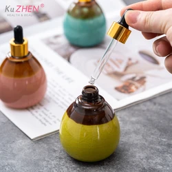 Luxury Style Glass Dropper Bottle Essential Oil Vials 1.69oz Travel Refillable DIY Cosmetic Sample Container Liquid Perfume Eye