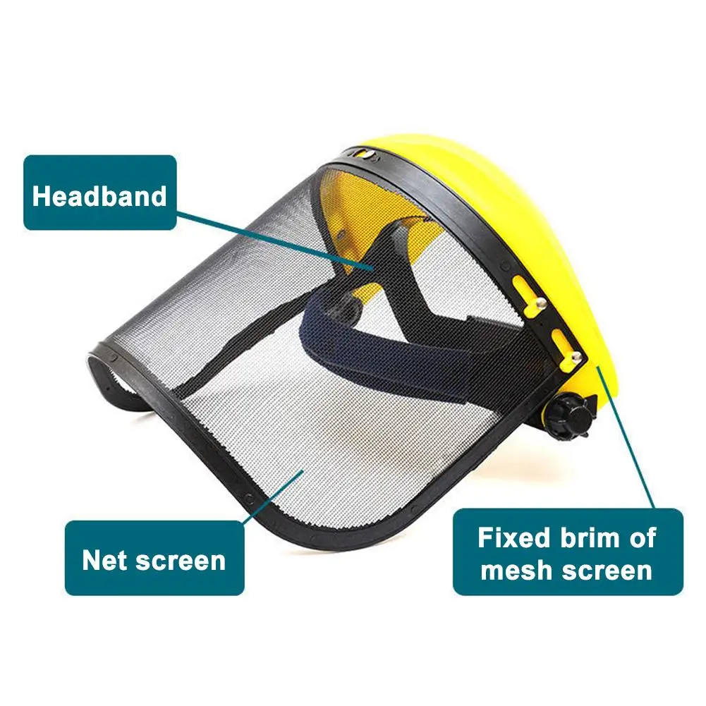 Garden Grass Trimmer Safety Helmet Hat With Full Face Mesh Protective Helmet For Trimmer Gardening Weed Wacker Protection K3V3