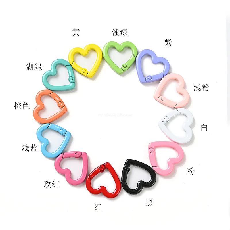 1Pcs 22mm Heart Shaped Carabiner Hook Ring Keychain Keyrings for DIY Jewelry Making Supplies Connector Buckles Accessories image 6