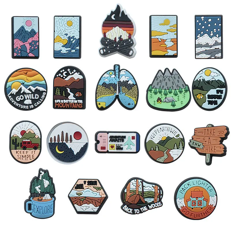 8-31pcs/SET World Famous Painting Attractions Series for Shoe Charms Accessories DIY Shoe Decoration for Classic Clog Kids Gifts