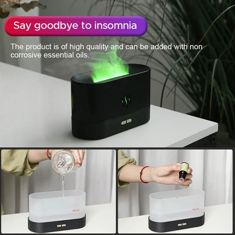 Color Change Air Fire Flame Humidifier Cool Mist Usb Led Light room freshener h2o  Essential Oil Diffuser humidifier Diffuser