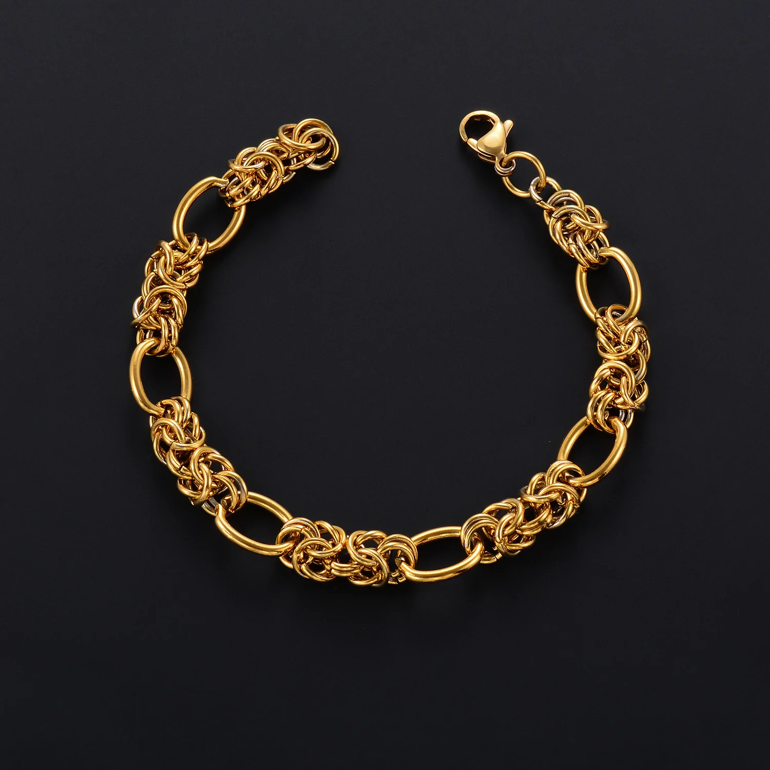 Punk-Gothic-Knoten-Link-Armbänder aus Edelstahl, 10 mm, Hip-Hop-Armreif für Männer, großer schwerer Schmuck, Zubehör für die Schmuckherstellung – Detail 5