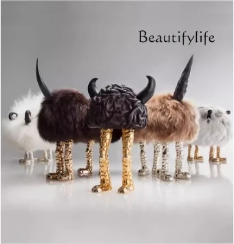 Modern art fiberglass animal seat window design floor decoration ornament