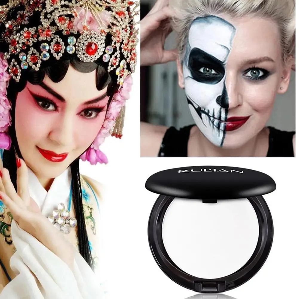 White Foundation Cream Face Painting Concealer Makeup Base Waterproof Moisturizing Brighten Cosplay Party Cosmetics