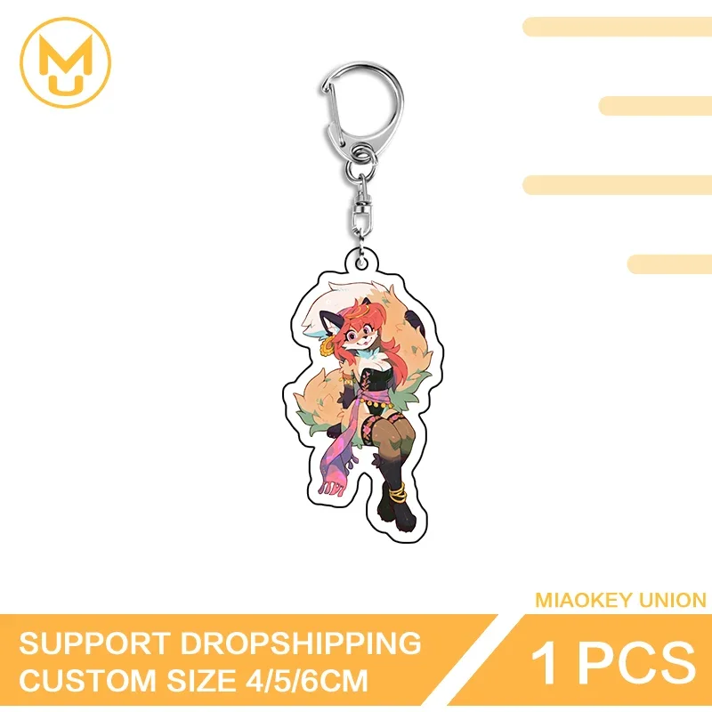 Furry Beautiful Waifu Colorful Trendy Creative Enchanting Double Sided Acrylic Keychain High Quality Cosplay Costumes DIY Props