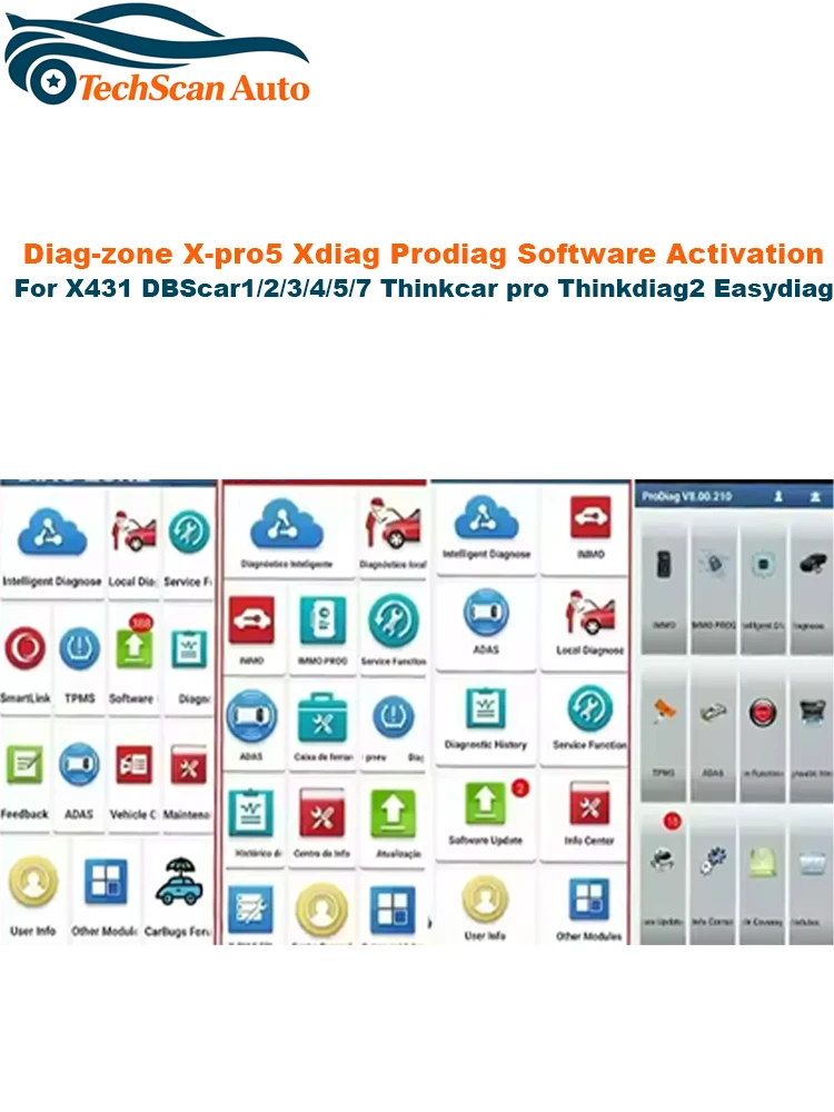 Aktywacja oprogramowania Thinkcar Thinkdiag/Diagzone/Xdiag/XPRO5/Prodiag dla X431 DBScar1/2/3/4/5/7 Thinkcar pro Thinkdiag2 Easydiag