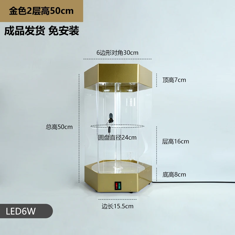 Acrylic rotating watch crown display stand with 6 drawers, suitable for supermarkets and retail stores