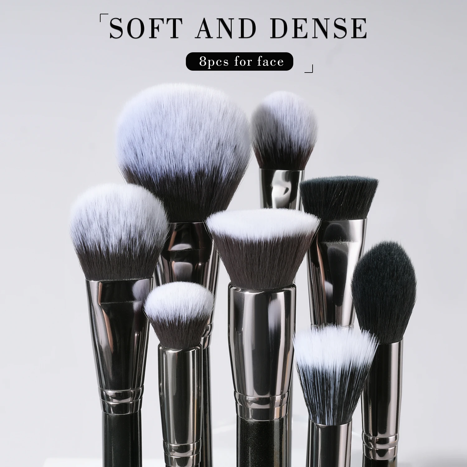 Professional Luxury Black Makeup Brush Set Custom Natural Goat Hair Foundation Powder Eyeshadow Blending Brush Set Makeup