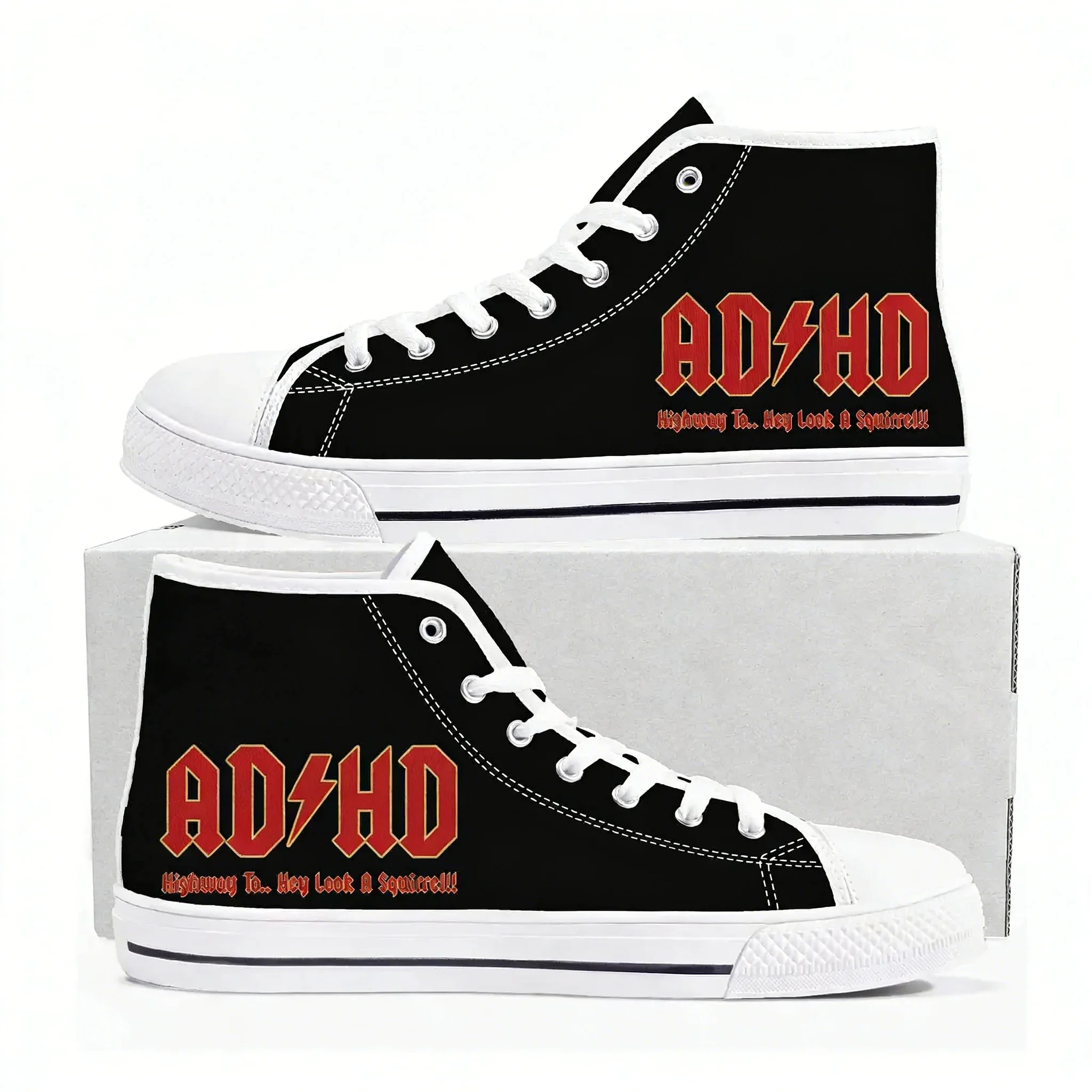 

Кроссовки Go All Out Adult ADHD Highway to Hey Look A Squirrel Funny Music High Top для мужчин, женщин и подростков, персонализированные