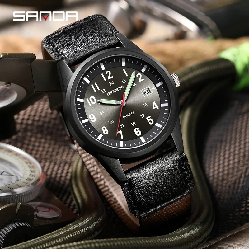 SANDA New Hot Sale Quartz Watches for Man Nylon Strap Fashion Trend Outdoor Sports Waterproof Calendar Digital Men's Watch