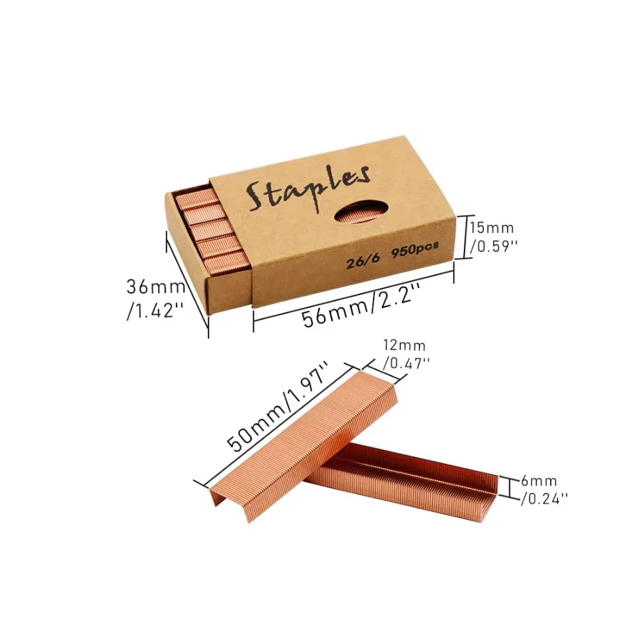 6 Pack Standard Staples 26 6 Jam Free Staple 1 4 Ih 6000Pcs Total
