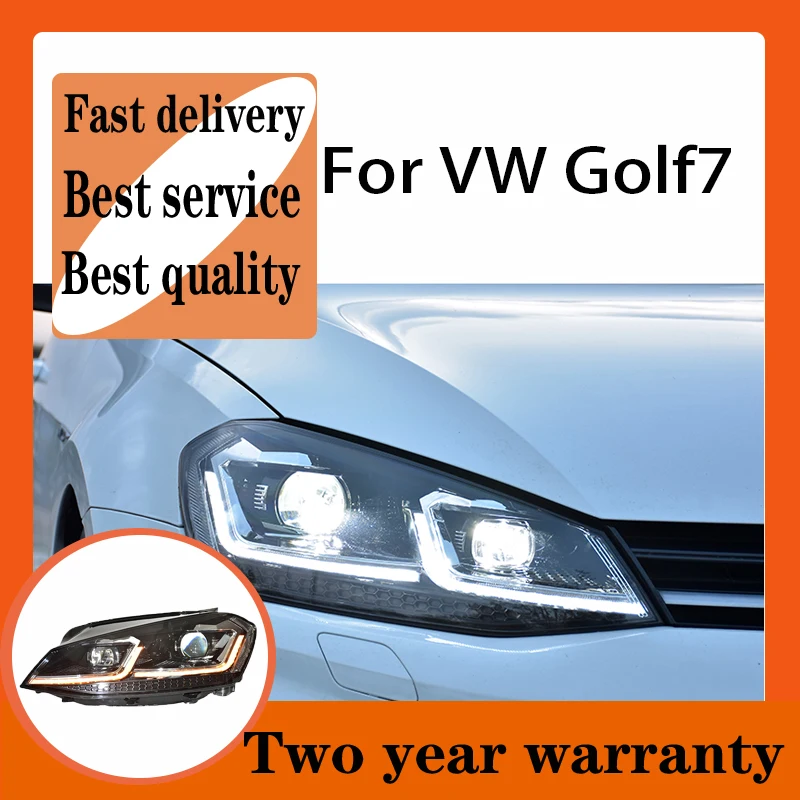 Car Accessory For VW Golf 7 Headlights 2013-2017 MK7 DRL Day Running Light LED Bi Xenon Bulb Fog Lights  golf 7 Head Lamp