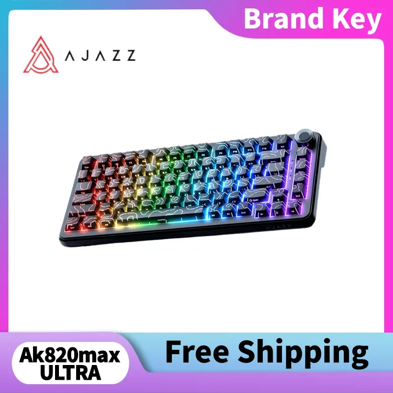 

Ajazz AK820Max Ultra Magnetic Switch Gaming Keyboard Wired/Wireless/BluetoothHot Swap Macros Define Key Low Latency Keyboard