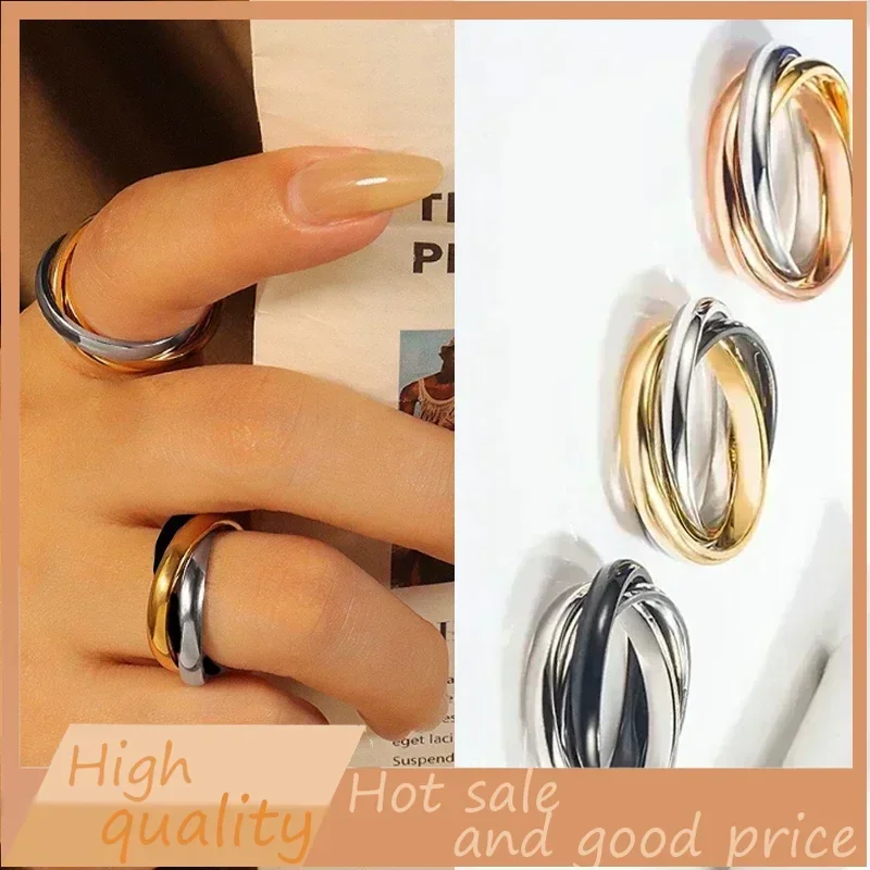 2025-S925  Silver High Quality  Classic Trinity Ring Simple Fashion Luxury Banquet Couple Jewelry Rings for Women  Sterling