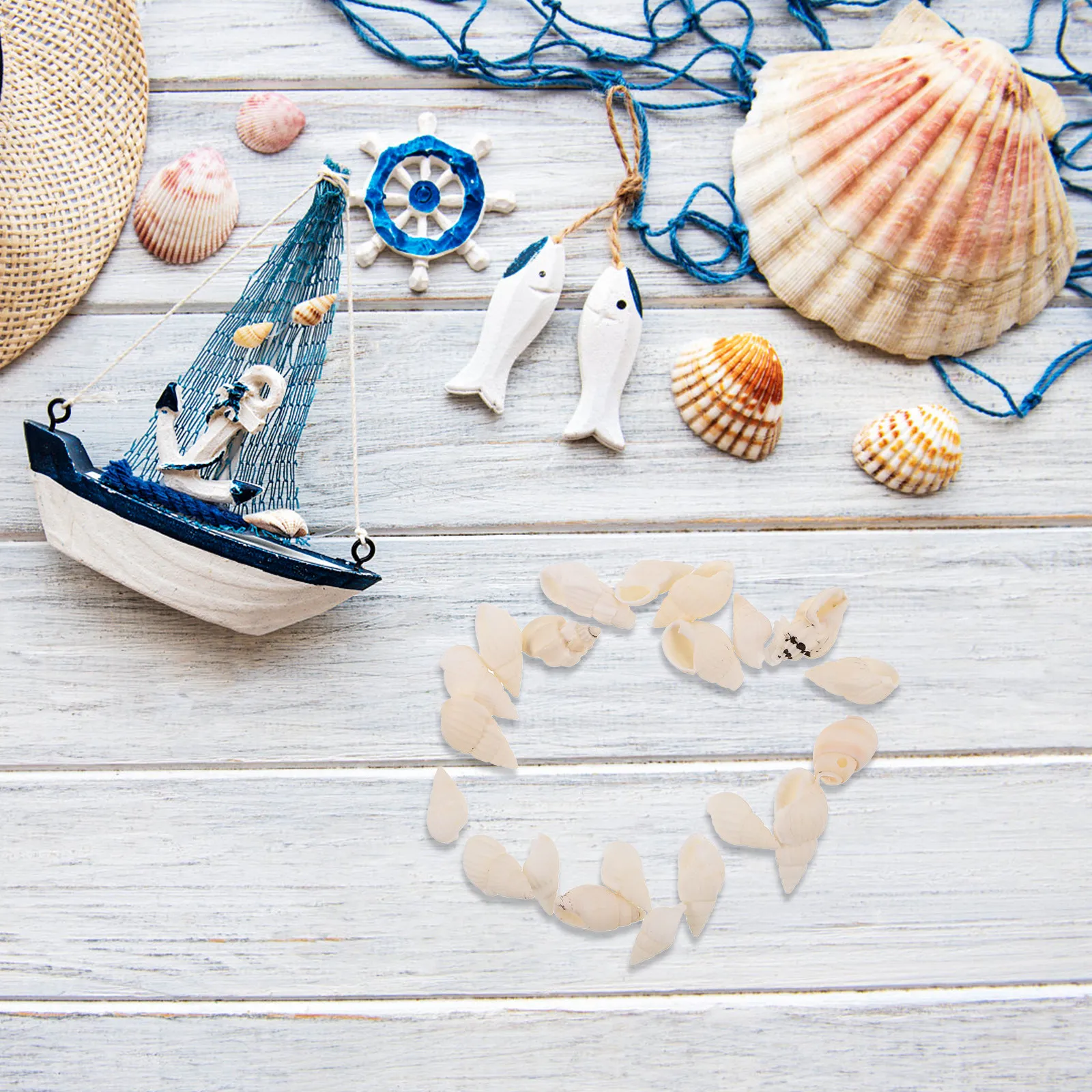 Resin Art Beach - 20 ชิ้น เปลือกหอยสีขาวลายเกลียว สำหรับงานฝีมือธีมชายหาดและมหาสมุทร อุปกรณ์งานฝีมือ DIY