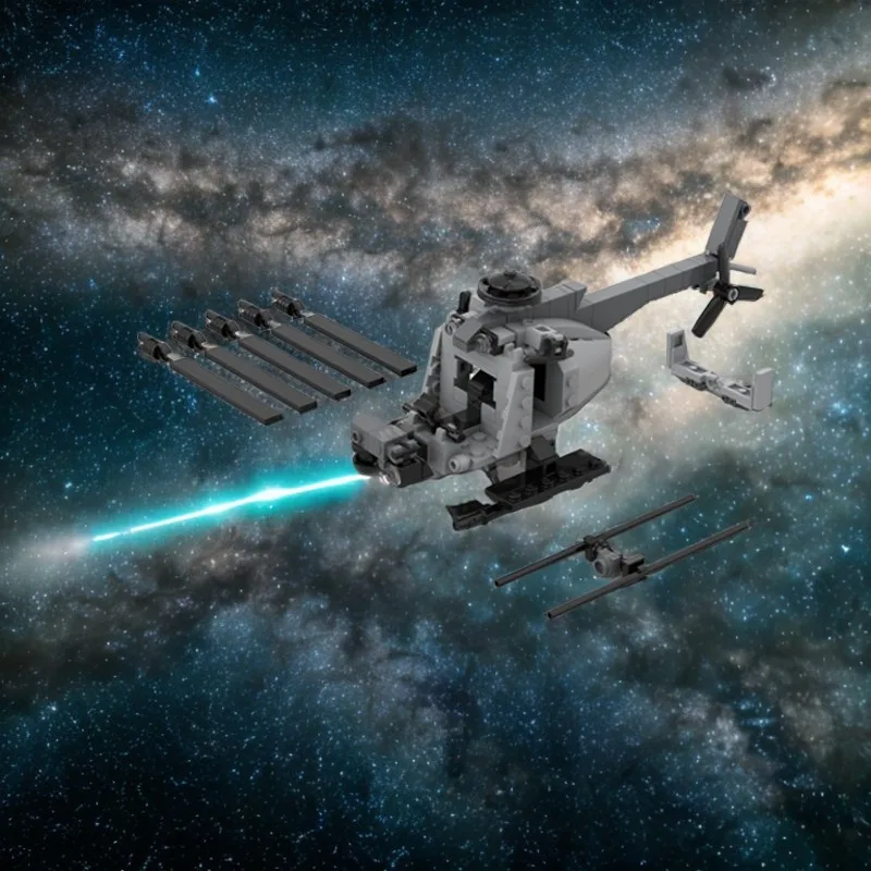 

224PCS Special Forces MH-6 Little Bird Helicopter Assault Transport Moc DIY Education Model Building Block Military Assembly Toy