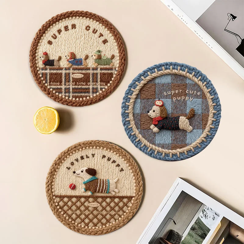 INS-style hand-woven textured three-dimensional heat-insulating coasters, placemats, pot pads and table mats, anti-scalding view 3