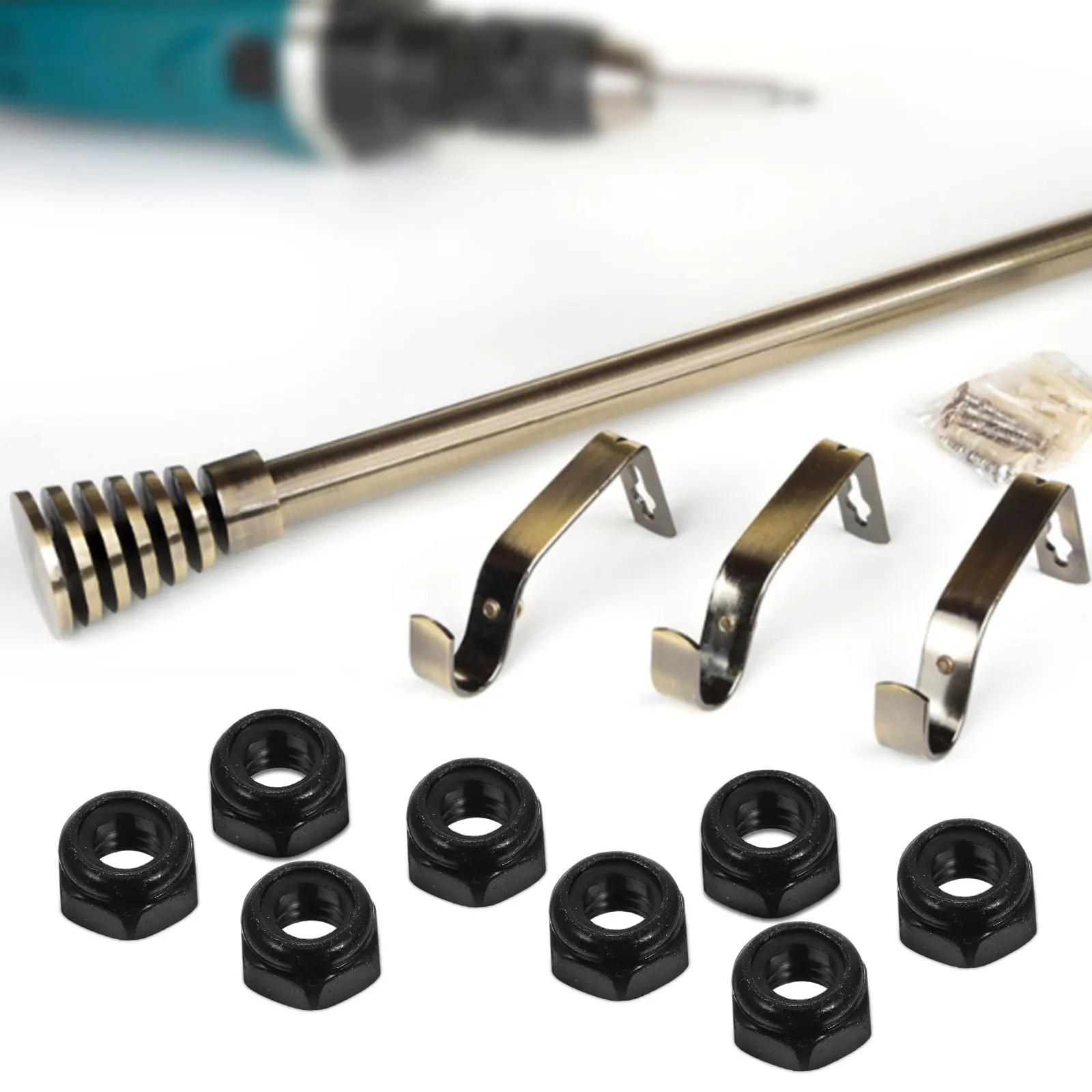 

50Pcs Stainless Steel Hex Nuts M5 Nylon Insert Self Locking Locknuts Secure Threaded Hardware Fasteners for Bolts