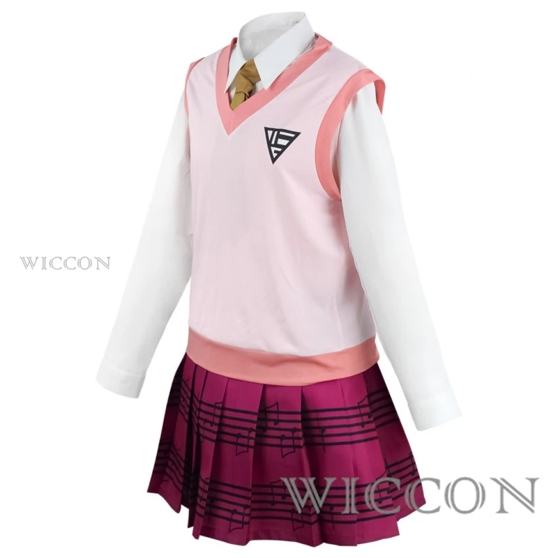 Game Danganronpa V3 Kaede Akamatsu Cosplay Kostuum Pruik Vrouwen Shirt Vest Rok Sokken Meisjes JK Schooluniform Halloween Kostuums