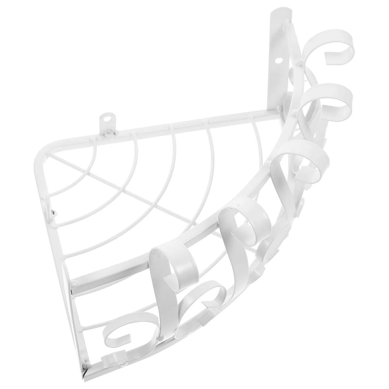 1Pcs Stylish Iron Flower Pot Shelf Wall Mounted Hanging Planter Basket with Mesh Flat Base for Indoor Outdoor Storage Display