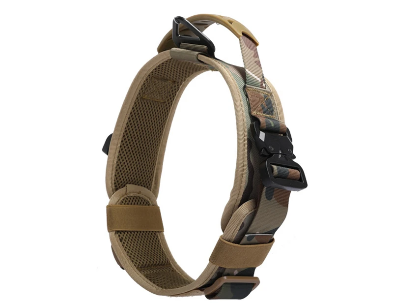 Verstellbares taktisches Hundehalsband aus Metall mit doppelter Schnalle, luxuriöses Designer-Trainingshalsband für mittelgroße und große Hunde – Detail 4
