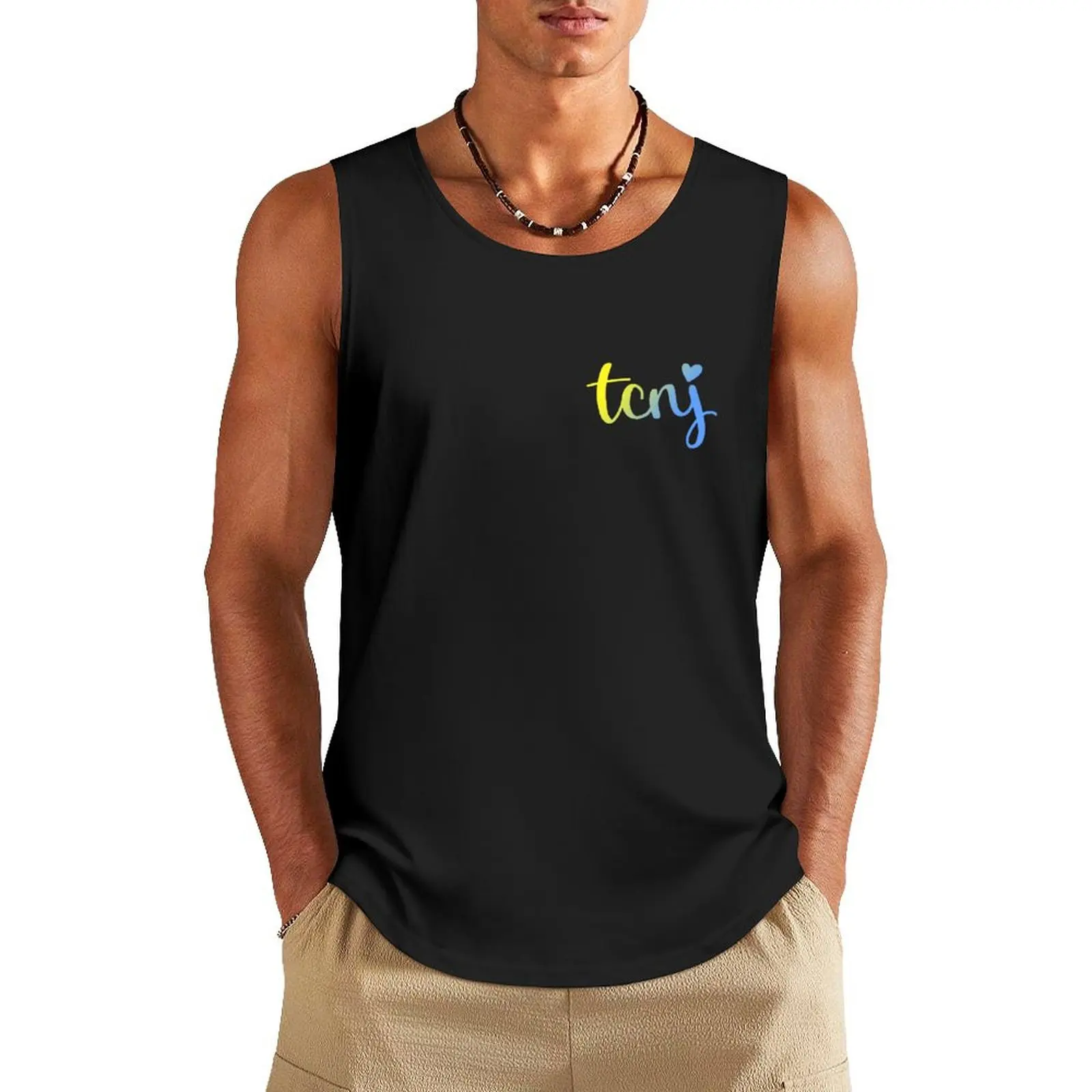 TCNJ Ombre Tank Top sleeveless vest men t-shirt Men's mens clothing