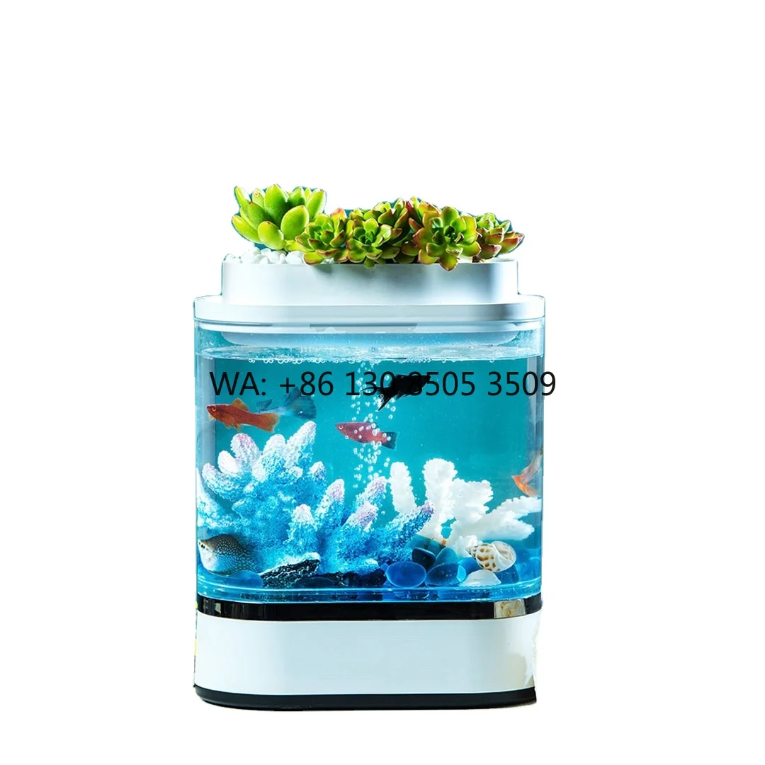 

USB Charging Home Office Aquarium PRO Various LED Glare Low Noise Partitionable Double Filter Fish Tank Rectangle Plastic Design