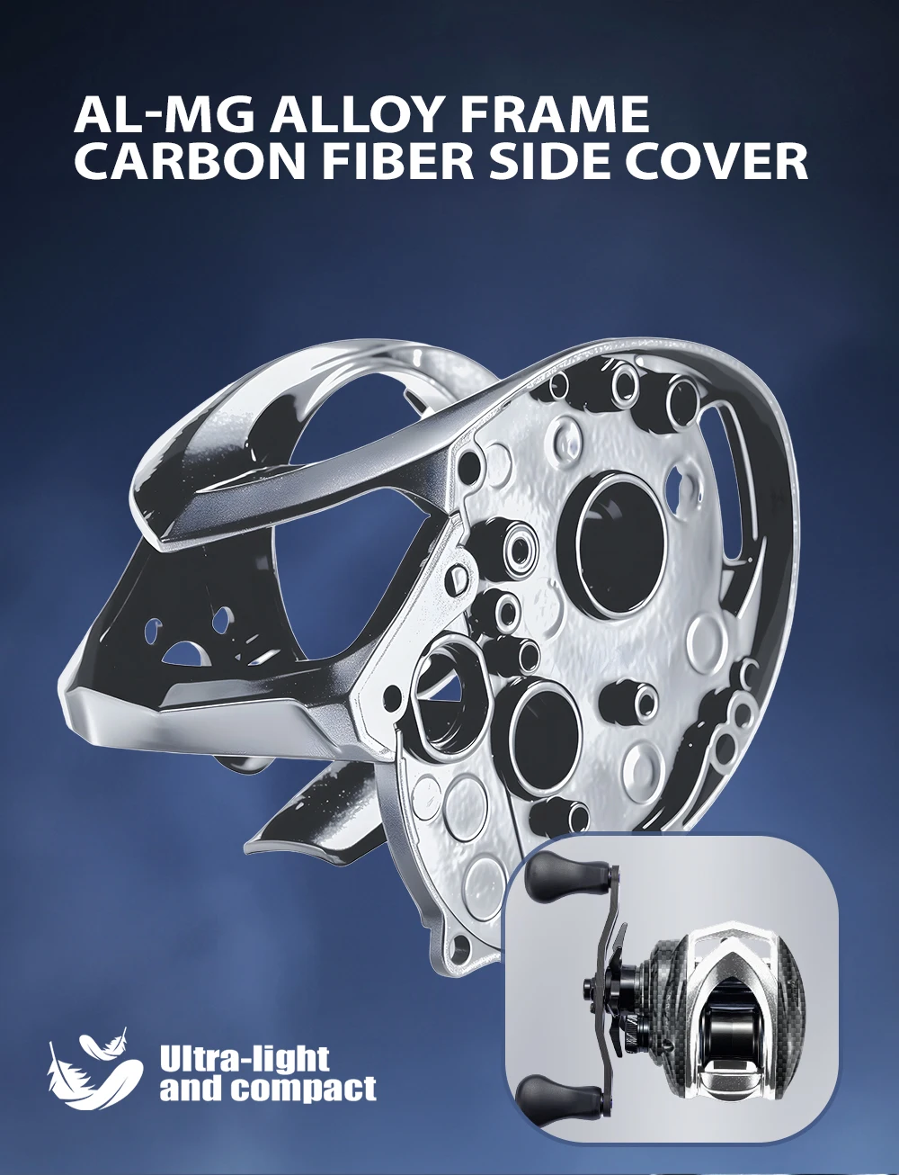 Cylius Ashmoon Total 13BB True Saltwater Proof Alloy Baitcasting Reel 6Kg Drag Power BFS Reel Long Cast Bass Pike Fishing Reel – Detail 9