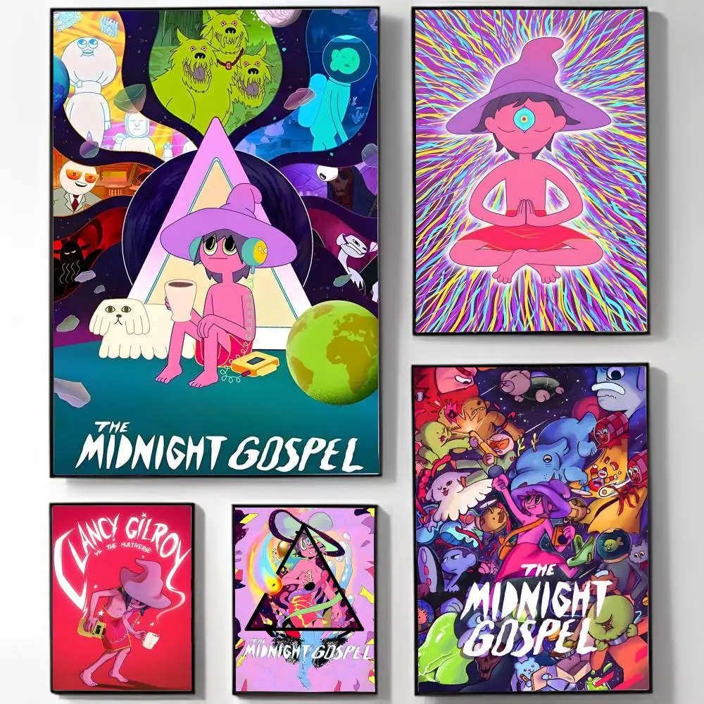 Philosophical Surreal T-The Midnight Gospel Poster Self-adhesive Art Waterproof Sticker Coffee House Dorm Room Wall Decor