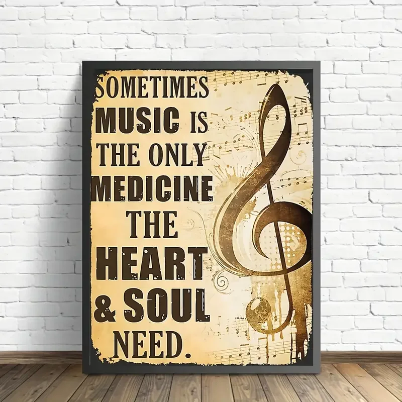 1pc Art Canvas Painting Musical Note Painting s Wall Art Sometimes Music Is The Only Medicine Home Wall Decor No Frame