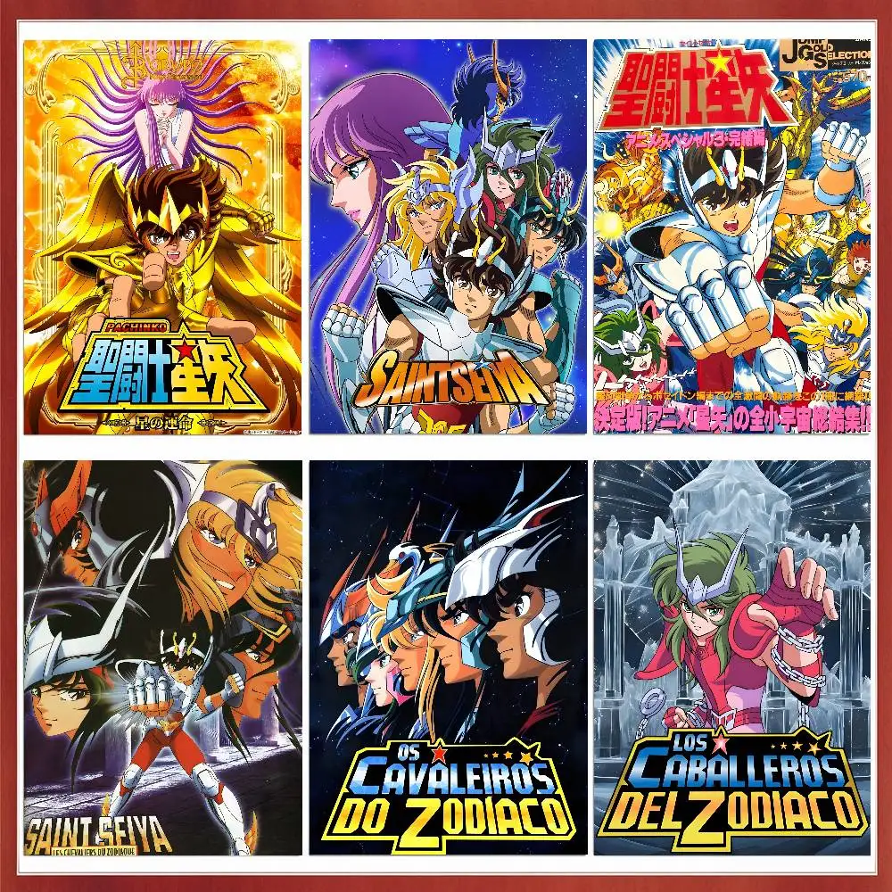 Classic Japan Anime Saint Seiya Poster Waterproof Wall Art Sticker For Bar Living Room Vintage Decor High Quality Print