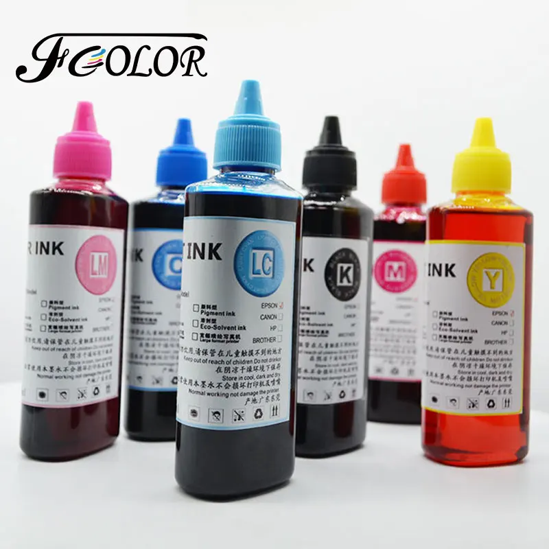 

FCOLOR 6color 500 мл Универсальный набор красительных чернил, совместимый с струйным принтером EPSON CANON HP Brother