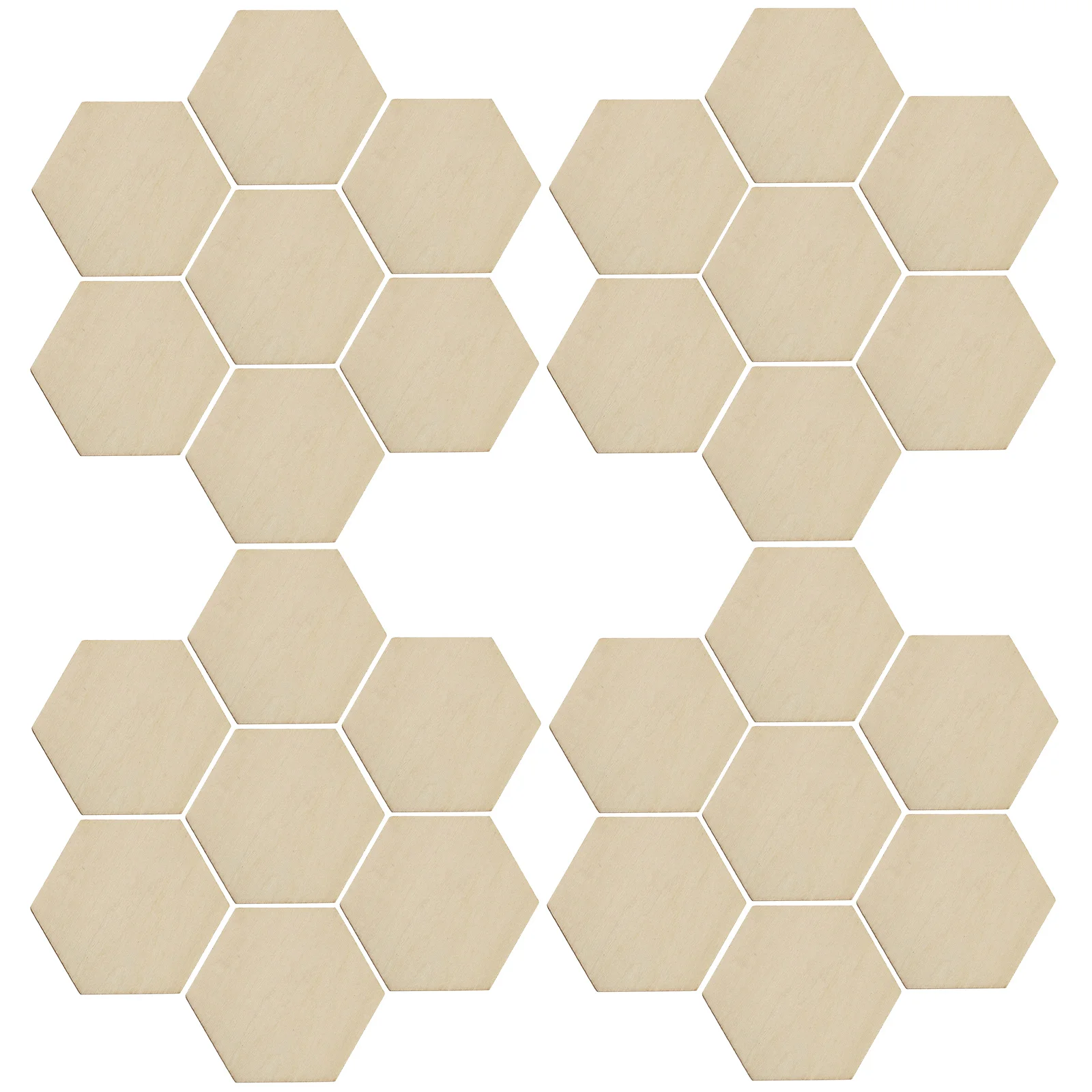 

50pc Wooden Ornaments Beech Wood Hexagonal Pieces Unfinished Blank Slices For Diy Crafts Wedding Christmas Party Decorations