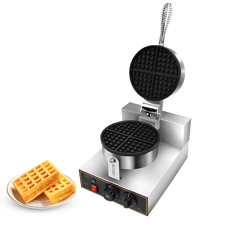 Electric non-stick single waffle maker with timer and temperature control 7 'diameter commercial Belgian waffle