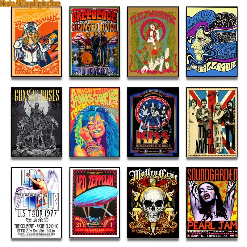 

Vintage Woodstock Festival Poster Classic Rock Music Canvas Print Retro Pop Art Wall Decor Collectible Music Memorabilia