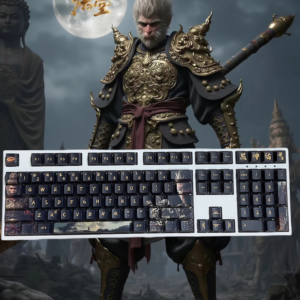 

Black Myth: Wukong Keycaps Set 134keys Custom Cherry Anime Artisan Keycaps PBT Point Key Caps Mechanical Keyboard Caps Game Gift