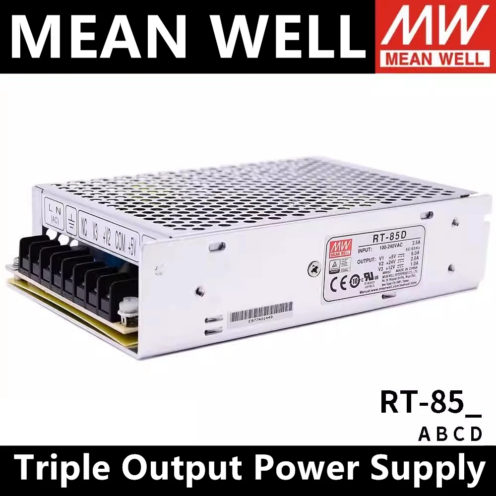 

MEAN WELL RT-85A RT-85B RT-85C RT-85D Triple Output switching power supply RT-85 Series MEAN WELL 3Years Warranty