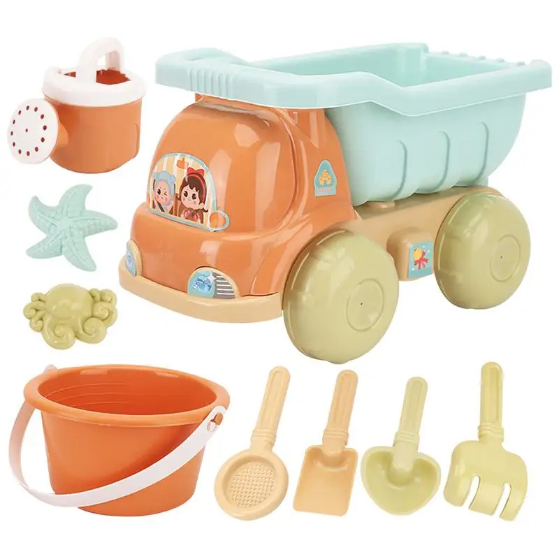 

Sandbox Toys Car Design Kids Sand Toys Bucket Set 9pcs Beach Sand Toys Sand Shovel For Kids Bucket For Kids Sand Toys Colorful