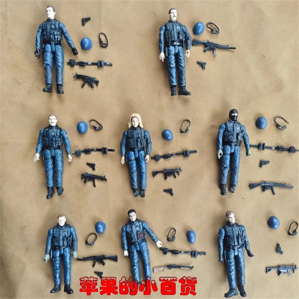 BBI 1/18 Figurka Żołnierza Specjalnych Sił SWAT, Kompletny Zestaw Policjanta, Ruchoma Figurka Akcji z Materiału PVC, 3,75 cala, Dla Fanów i Kolekcjonistów