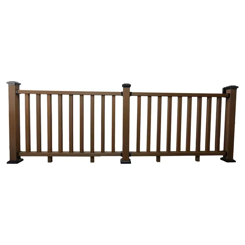 Outdoor Real Wood Look Composite Balcony Railing Fence and Handrail with Aluminum Cap for Outdoor Farm Garden