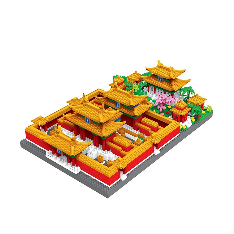 Puzzle de jardin de la cité interdite, style prairie, assemblage d'architecture, petite décoration créative pour les parents, construction de nuits, jouets