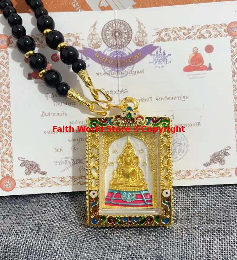 

TOP Asia Thailand temple Phra buddha chinnaraj Buddha figure Pendant Effective Amulet ensuring safety helping cause bring lucky