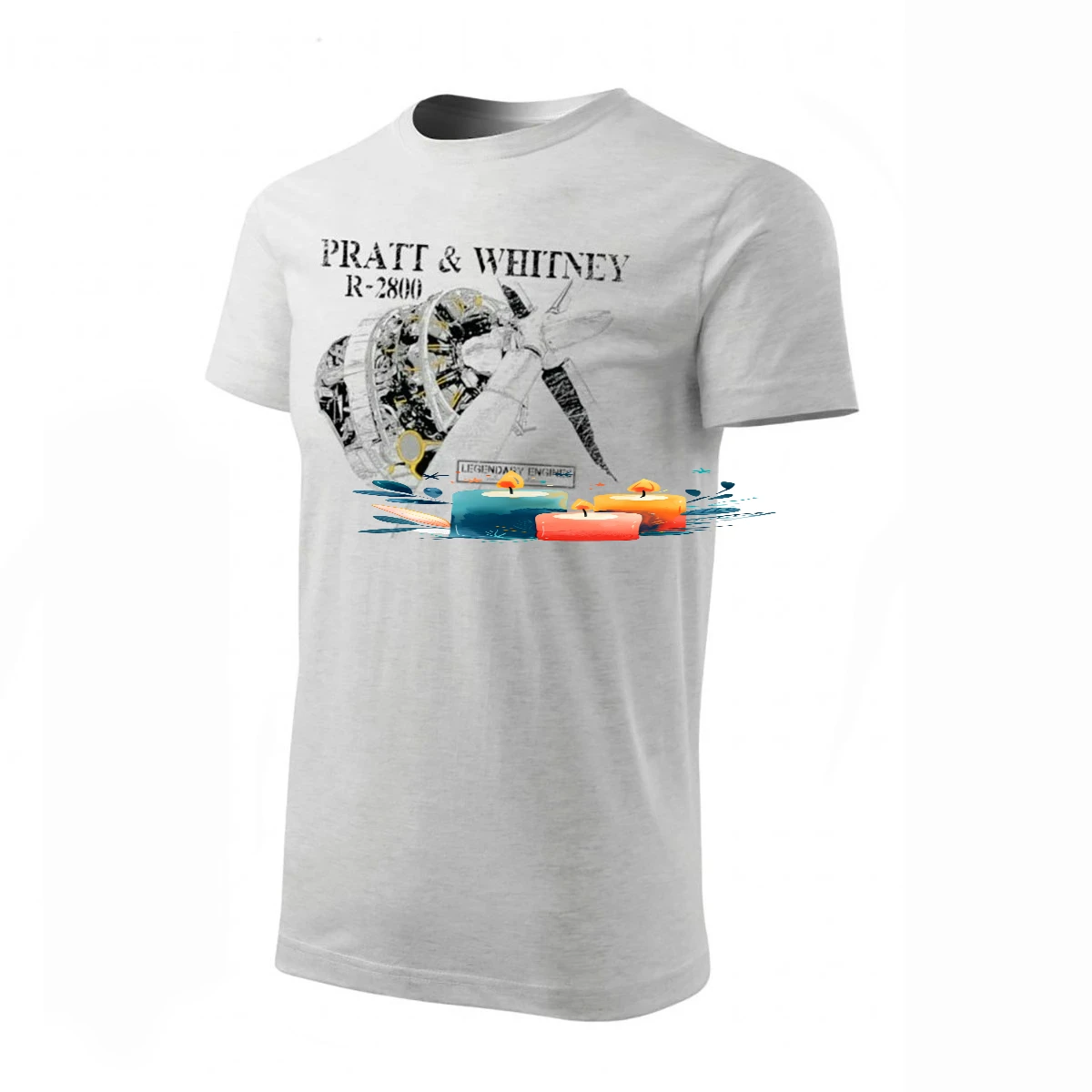 Retro Clessic USA Fighter R-2800 Engine T-Shirt 100% Cotton O-Neck Short Sleeve Summer Casual Mens T-shirt Streetwear