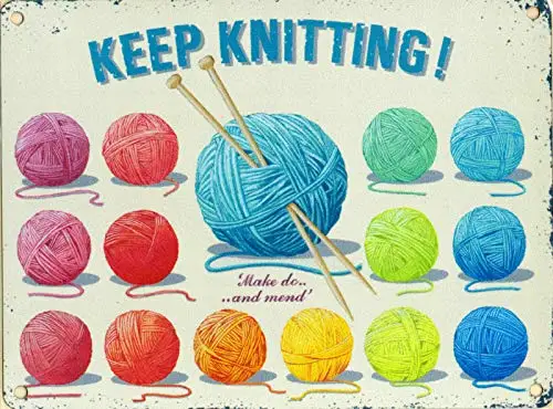 nobrand Keep Knitting Wool Sign Decor Metal Tin Sign 8x12 Inch