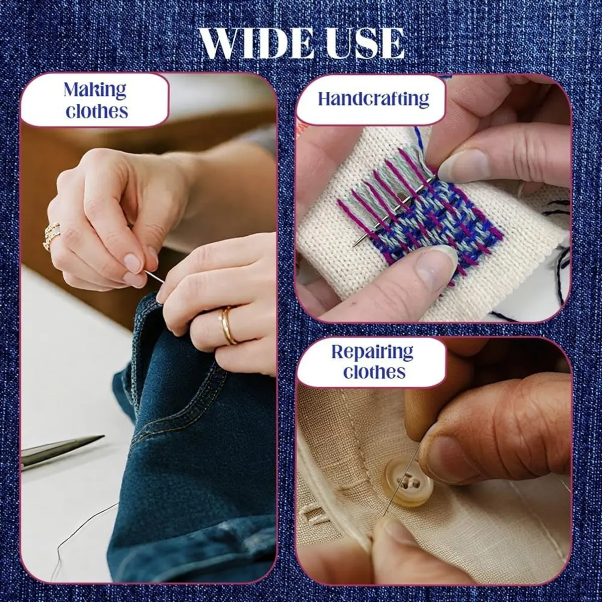 31 Pcs Sewing Tool Set Big Eye Steel Needle Set Handmade Quilting & Sewing Needles Kit for DIY Sewing
