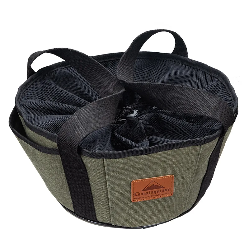 

Outdoor camping barbecue storage bag Dutch pot storage thickened canvas bag Cooking utensil sorting handbag storage bag