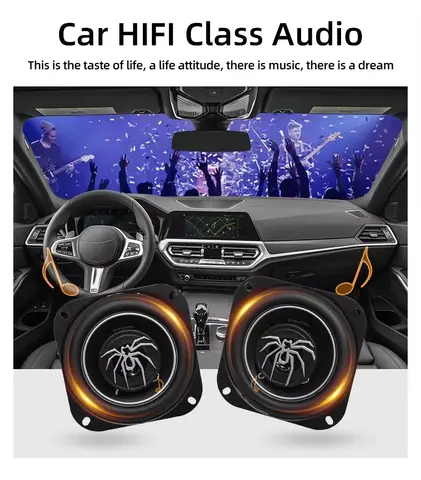 Haut-parleur coaxial de voiture HIFI pleine gamme 2 voies KUERL, style araignée, cône en PP, contour en caoutchouc nitrile, 4 pouces, puissance RMS 20W, puissance maximale 80W