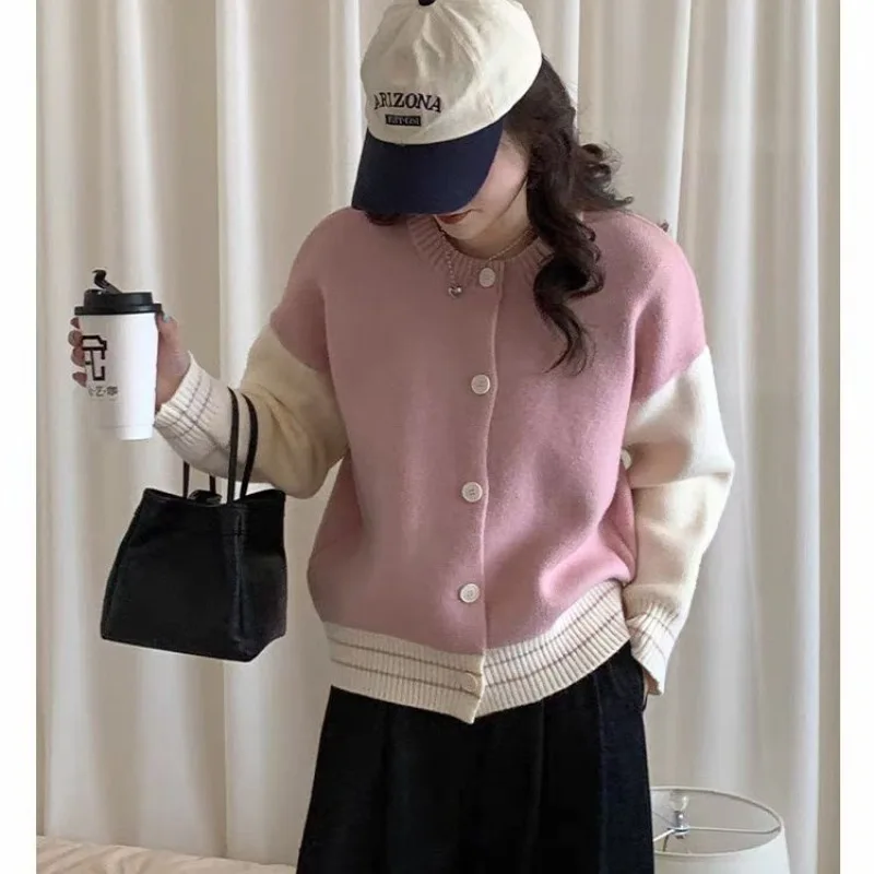 

Knitted Cardigan Women's Autumn Clothing New Korean Version Short Sweater Long Sleeved Shawl Small Jacket Ladies Cardigans Q71