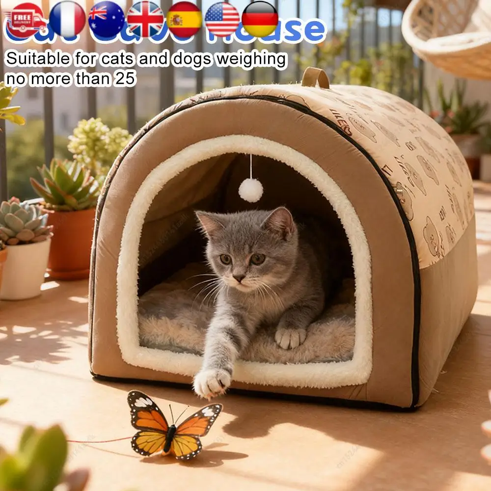 

Уютный зимний теплый питомник для собак, съемный моющийся коврик для кровати для домашних животных, глубокое гнездо для сна для маленьких, средних и больших собак, кошек, щенков, котят, поставка