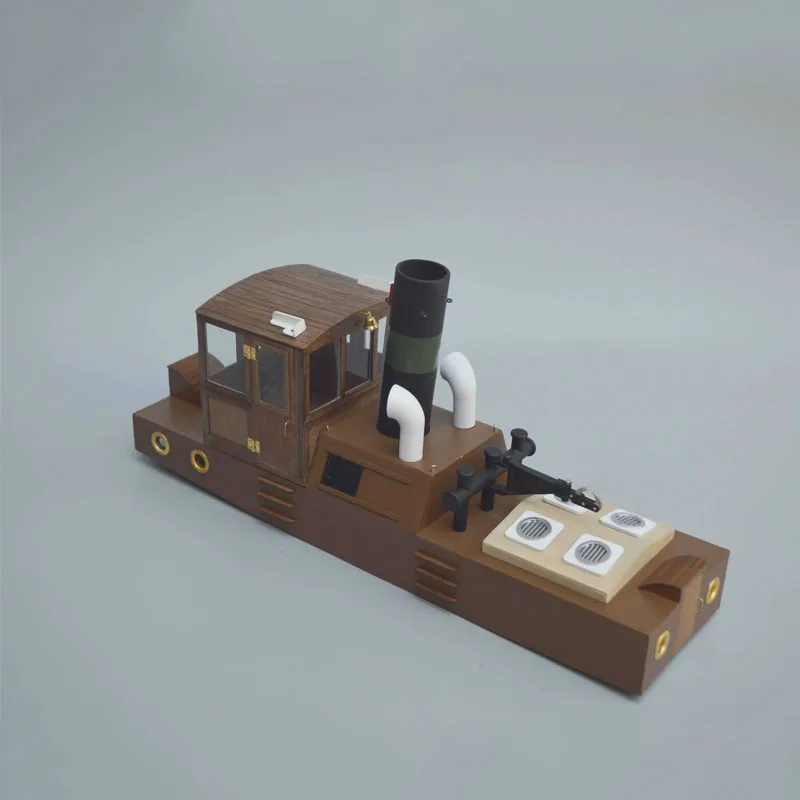 1/18 RC Tugboat Model Kit DIY Ręcznie składana symulowana retro model łodzi parowej z drewna orzechowego Model holownika Zabawka Prezent